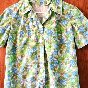 Misses Vintage handmade shift button front dress; 38 bust; 38; Appr Sz 12/14